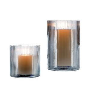 Elegant Glass Candle Holders - Set of 2